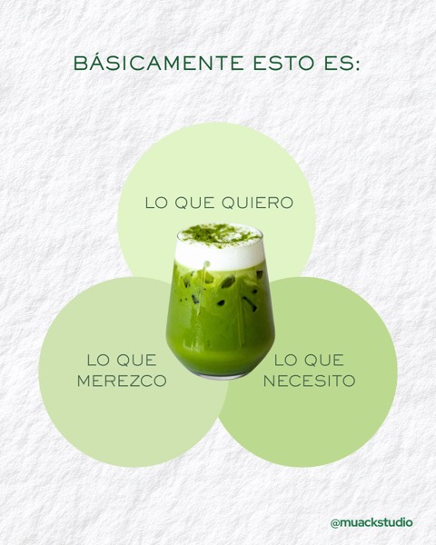 Diseño 'básicamente esto es' con matcha